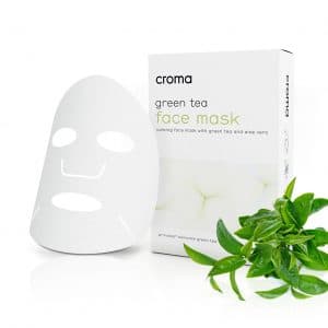 Beruhigende Gesichtsmaske mit grünem Tee und Aloe Vera